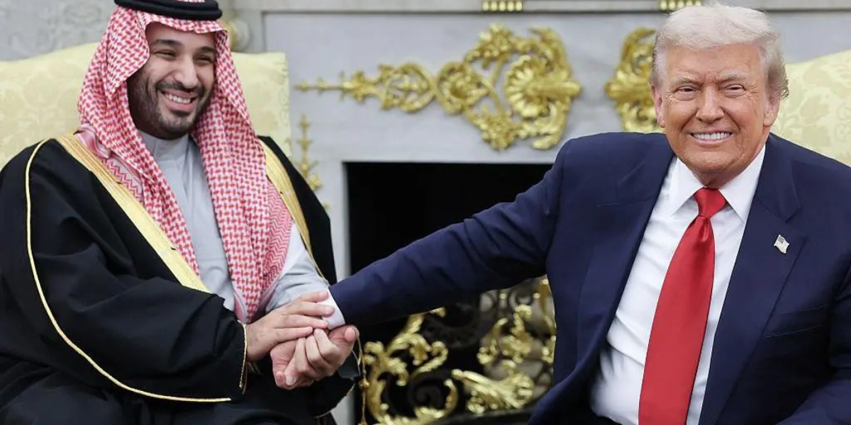US-Saudi Nuclear Deal Announced as Washington and Riyadh Deepen Ties 1 US-Saudi nuclear deal Trump Mohammed bin Salman handshake