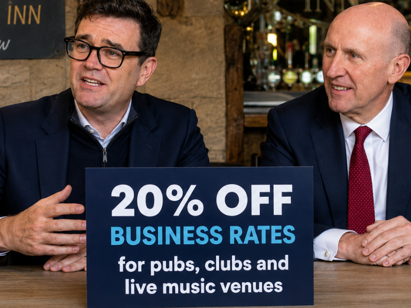 England Pubs Business Rates Cut by 20% Under Andy Burnham