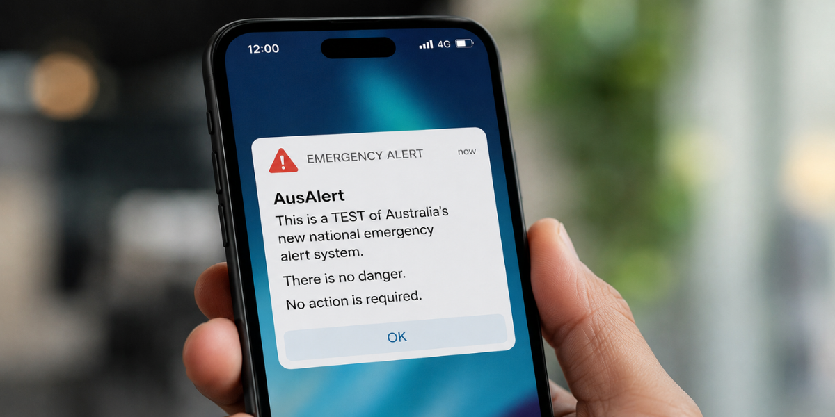 AusAlert national emergency alert test on iPhone