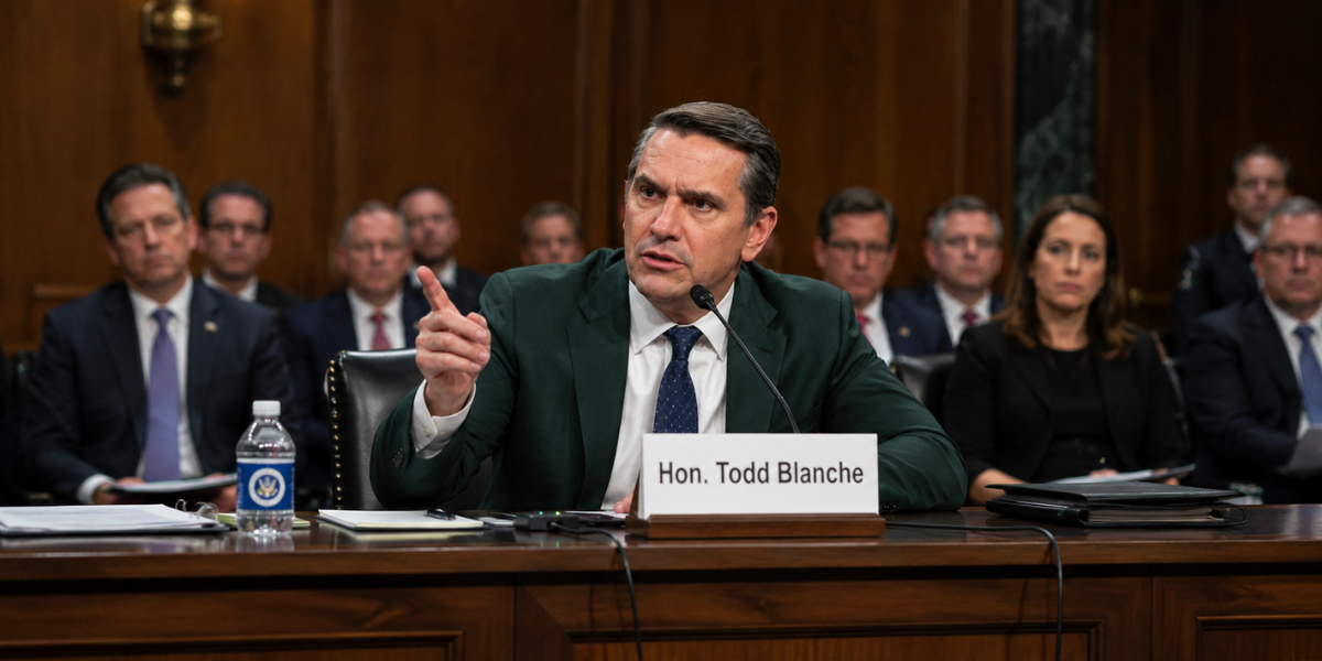 Trump Threatens to Withdraw Todd Blanche Nomination Over IRS Tax Dispute 1 Todd Blanche nomination during Senate Judiciary Committee hearing
