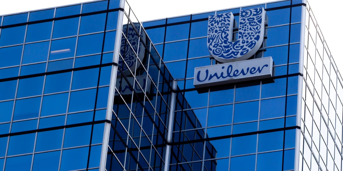 Unilever sales volumes headquarters building logo