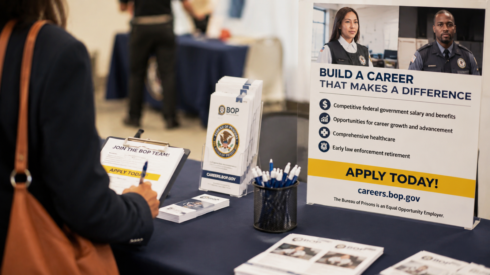 US Economy Loses 23,000 Jobs in July as Labor Market Weakens 1 US jobs report July 2026 , jobseeker signs up at career fair booth